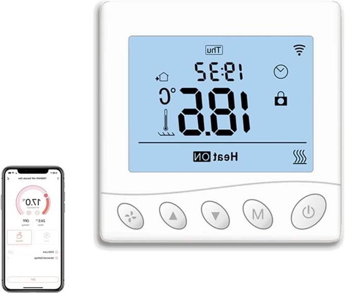 Slimme thermostaat - Temperatuur controller - Verwarming regelen - Wifi app bediening - 16A/3A - Wit