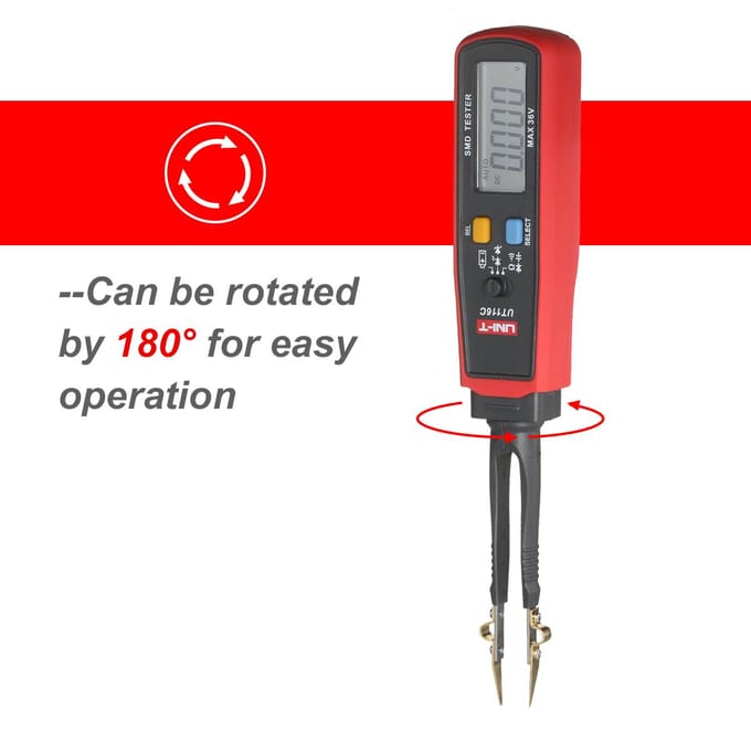 Testeur CMS UNI-T Résistance Condensateur Diode (RCD) Compteur de paramètres LCD Plage automatique SMD Numérique UT116C