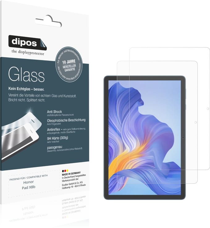 dipos – 2x Matte Pantserfolie geschikt voor Honor Pad X8b | 9H Screenprotector