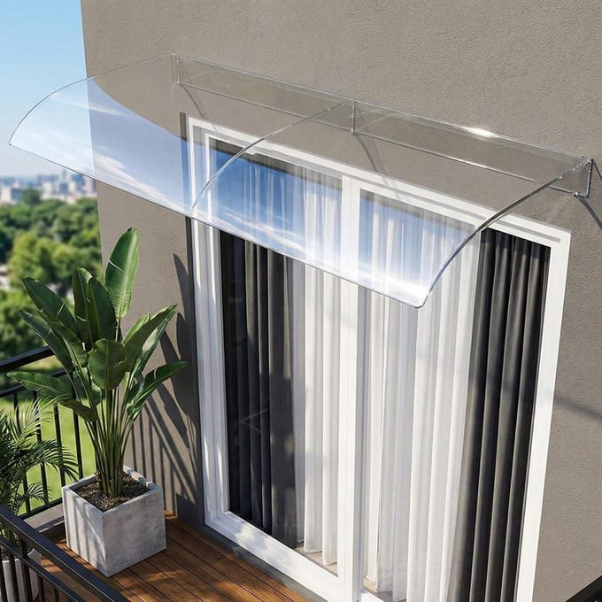 Regendak Deur - Overkapping Terras - Droog Buiten - Stevige Constructie - 35x191cm - Transparant