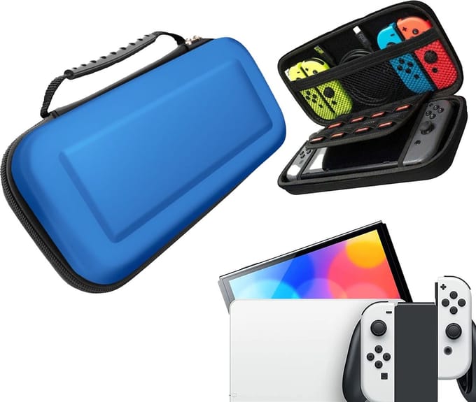Gadgetpoint - Console Beschermhoes voor Nintendo Switch - Hardcase Opberghoes - Performance Gaming Case - Console Accessoires - Blauw