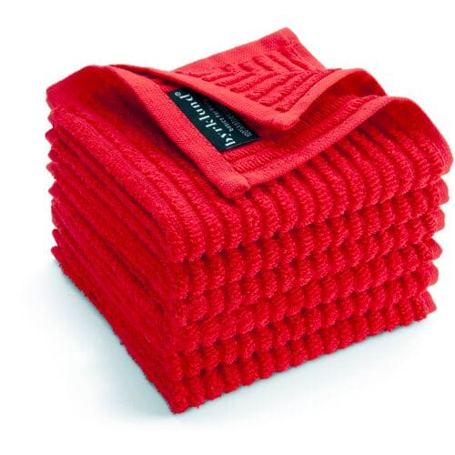 Byrklund Vaatdoek Katoen - Clean & Shiny - 6x 30x30 - Rood