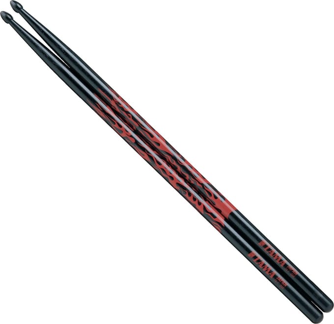 Tama Rhythmic Fire Sticks O5B-F-BR, zwart met roodem Muster - Drumstok