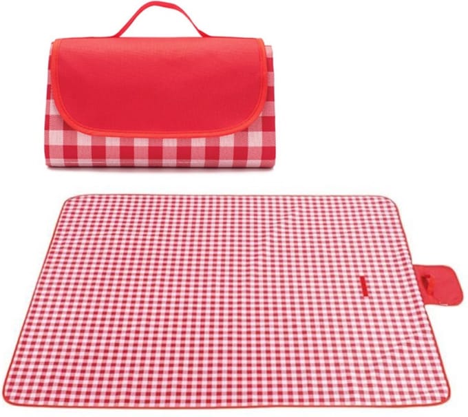Strand Picknickmat - 145x200 cm - Waterdicht - Rood Geruit - Picknickkleed