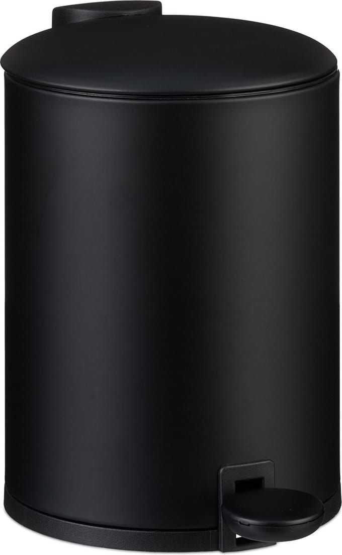 badkamer prullenbak - 3 l - softclose - toilet - wc - mat - zwart