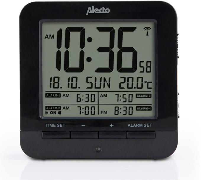 Alecto AK-20 - Digitale Reiswekker met Thermometer - Zwart