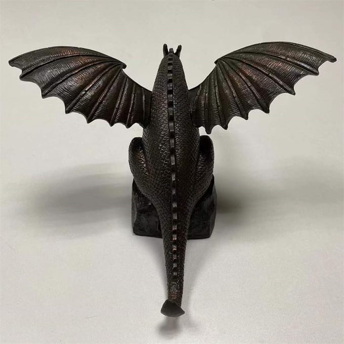 Statue de Dragon de jardin, fontaine, ornement de Dragon, Sculpture d'eau en résine black
