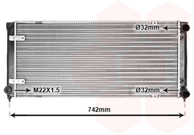 Van Wezel - RADIATOR VOOR SEAT TOLEDO I 1991-1999 1L0121251