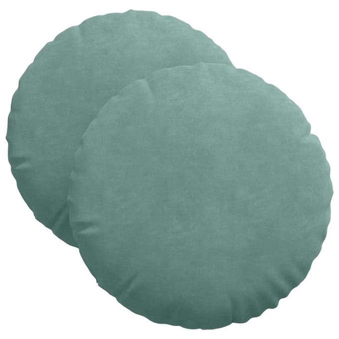 vidaXL - Zitkussens - 2 - pcs - Zeegroen - Ø - 40 - x - 13 - cm - Fluweel