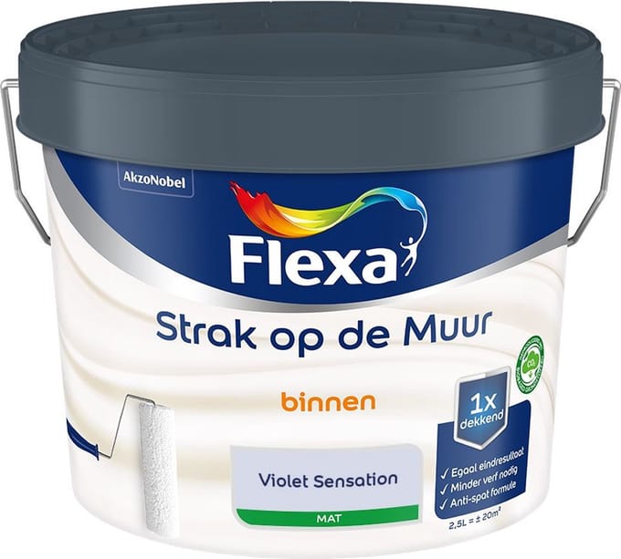 Flexa - Strak Op De Muur Binnen Mat - Violet Sensation - Mengverf - 2,5 L