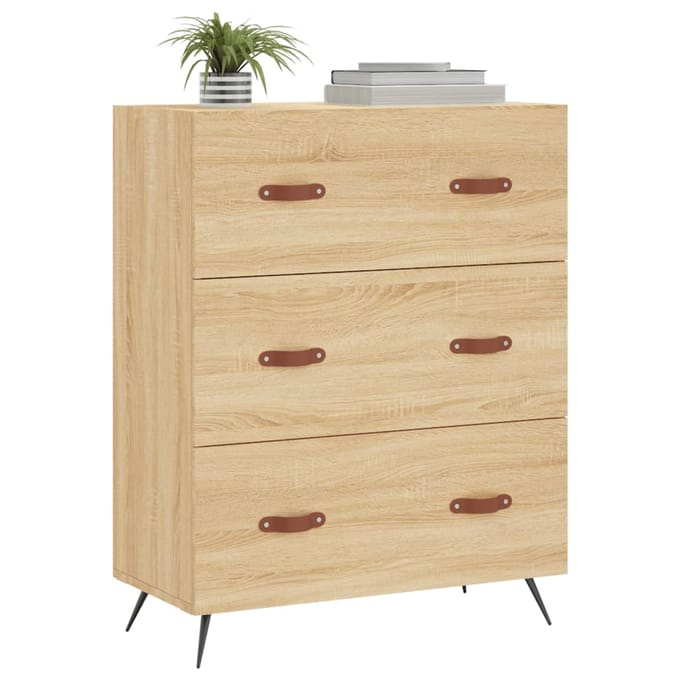 vidaXL - Ladekast - 69,5x34x90 - cm - bewerkt - hout - sonoma - eikenkleurig