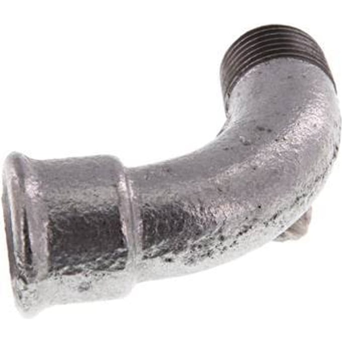 90° L-Koppeling 1/2'' Buitendraad R X Binnendraad Rp Lang Gietijzer 25bar [2 Stuks]