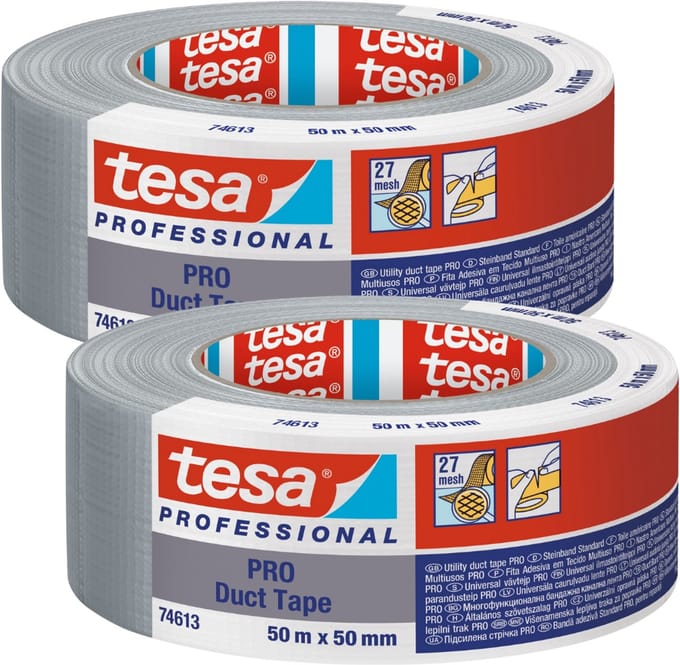 Tesa - Duct Tape - Waterdichte Sierband - 50m x 50mm - Zilver