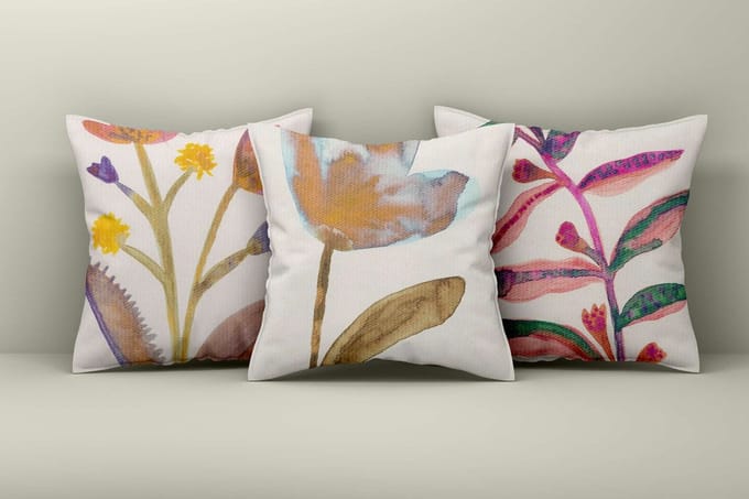 Asir - Set kussenhoezen (3 stuks) - Veelkleurig - 50% katoen / 50% polyester - 43 x 43 cm