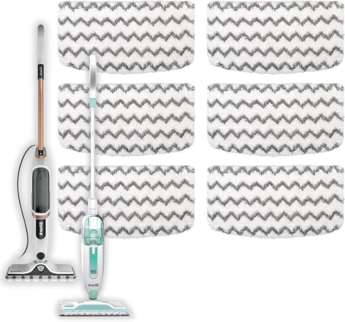 Vervanging Stoom Mop Pads - Wasbare Microfiber Pads - Vloeren Reinigen - Effectieve Schoonmaakstrips - 6 Stuks - Wit