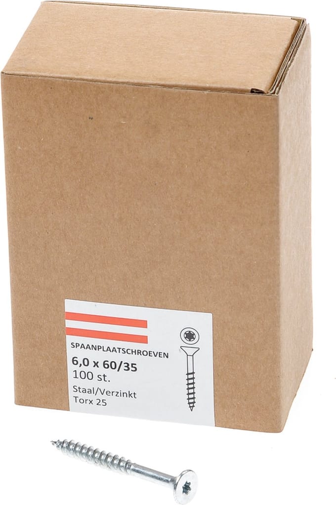 Spaanplaatschroef vz pk tx-25 6.0x60/35 (100)