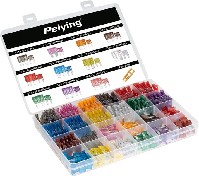 Peiying Serie - Autoverzekering Set - 250 stuks - Mini en Standaard - Amperage 2A-40A