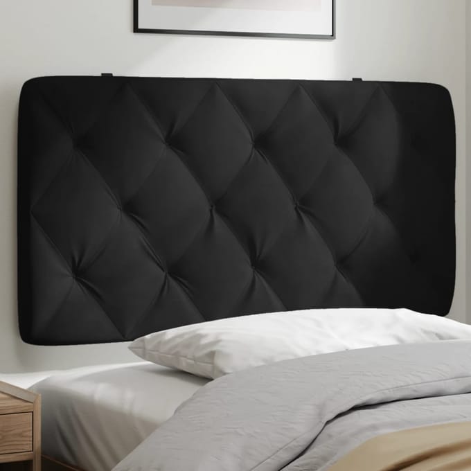 vidaXL - Hoofdbordkussen - 100 - cm - fluweel - zwart