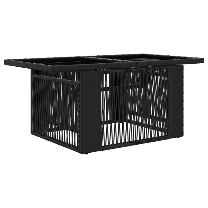 vidaXL - Tuinstoel - met - opklapbare - tafel - Zwart - 100 - x - 55 - x - 37 - cm
