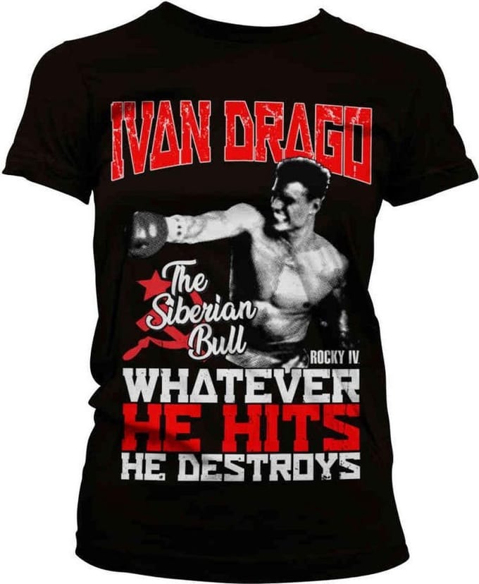Rocky Dames Tshirt -L- Ivan Drago The Siberian Bull Zwart