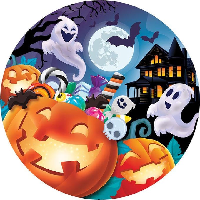Fiestas Guirca - Borden (papier) - spook/pompoen Halloween - 23 cm (6 stuks)
