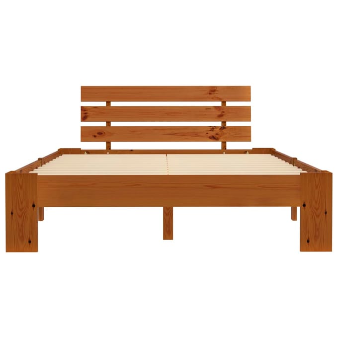vidaXL - Bedframe - massief - grenenhout - honingbruin - 120x200 - cm