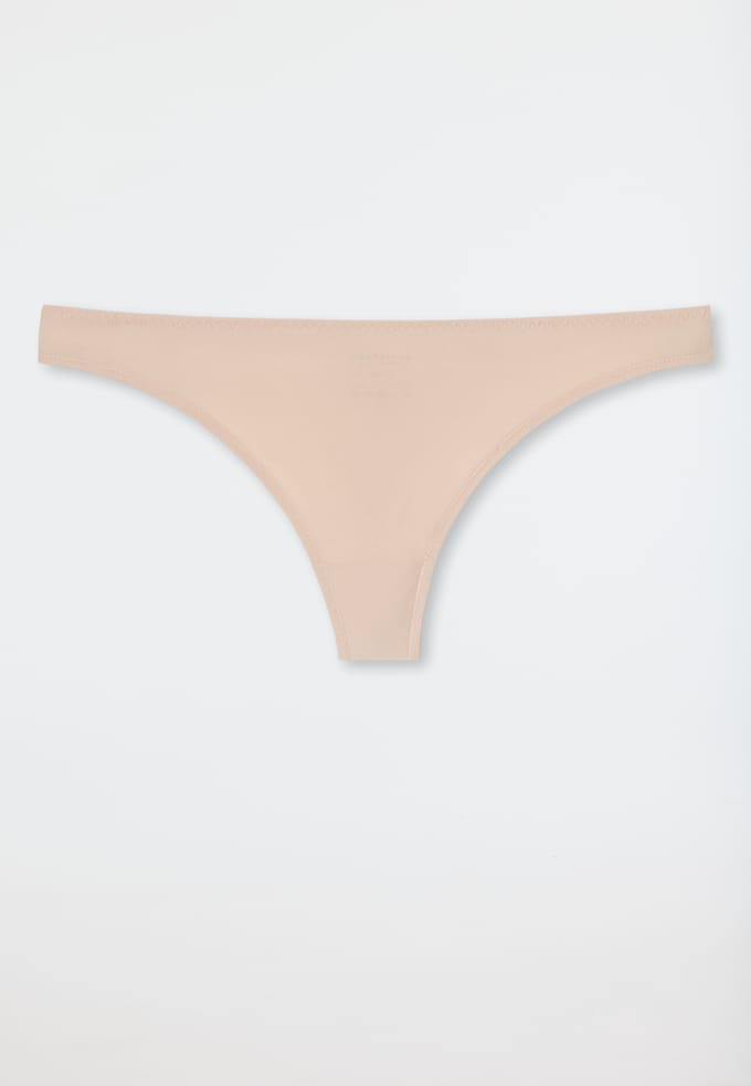 Schiesser String microvezel - Invisible Lace Dames Onderbroek - zand beige