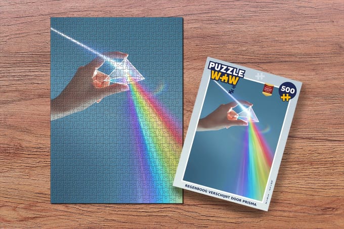 Puzzel Regenboog verschijnt door prisma - Legpuzzel - Puzzel 500 stukjes