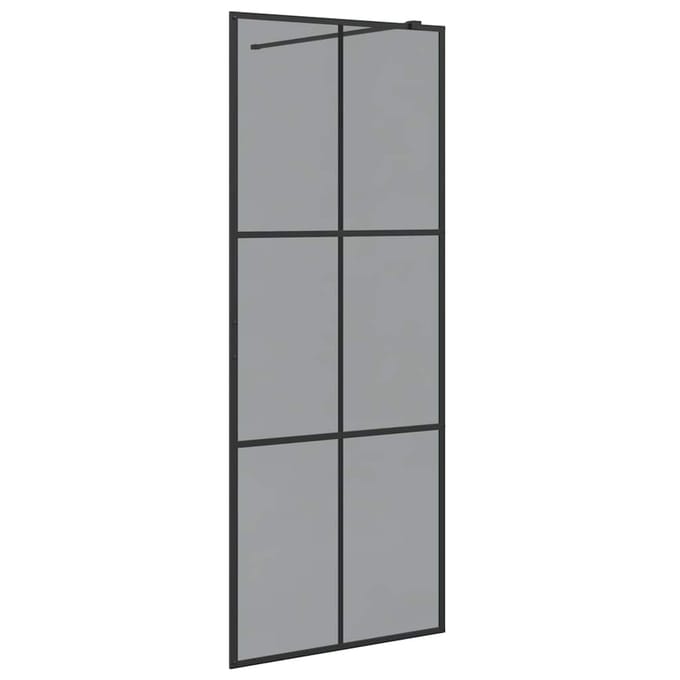 vidaXL - Inloopdouchewand - Zwart - 80 - x - 195 - cm - gehard - glas