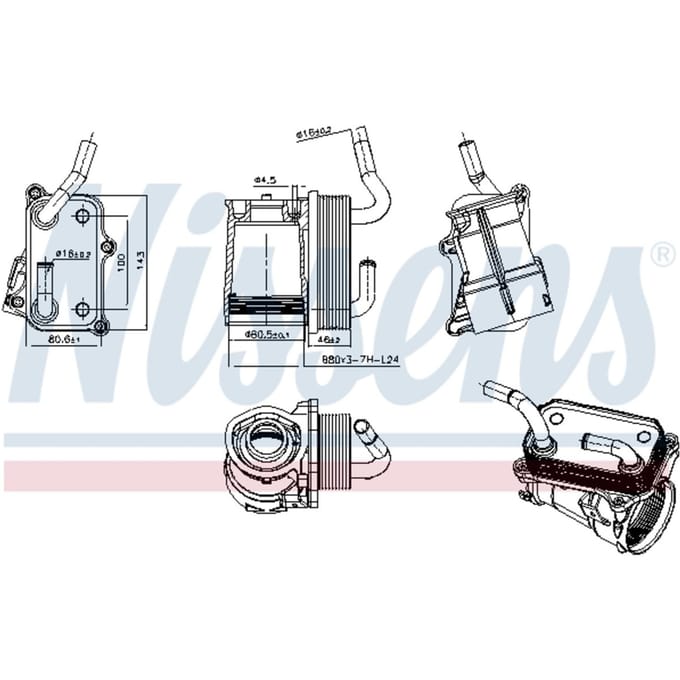 Olie radiator, motorolie NISSENS 91317