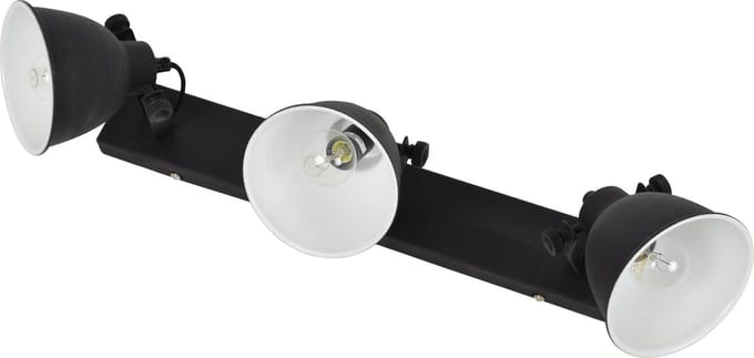 Urban Interiors Industrial 3 lichts Plafondspot Zwart - Stelbaar - 13x51x20