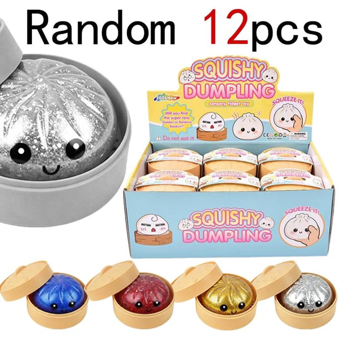 Glitter Dumpling Glitter Dumpling Squishy met Doosje Dumplings Sensorisch Knijpspeelgoed voor Stressverlichting groothandel