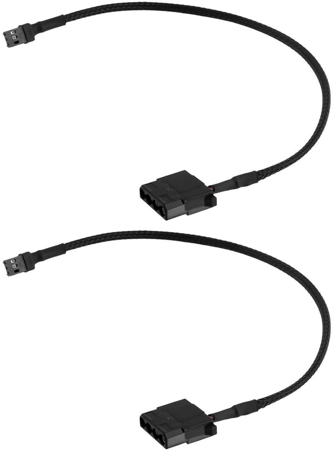 2 Stuks 3-Pin Ventilator Header naar 12V 4-Pin Molex Voedingsadapter Kabel voor Computer Koelventilator en Accessoires