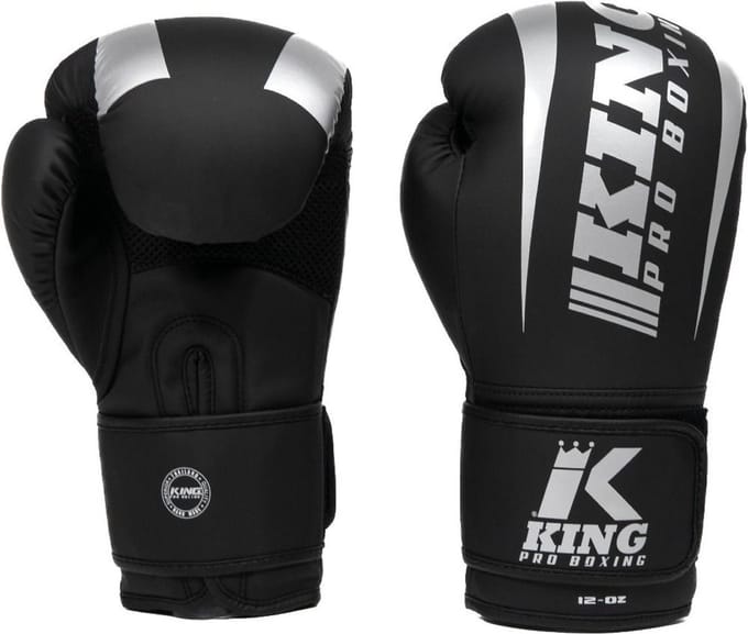 King Pro Boxing Bokshandschoenen - Revo 7 - Zwart/Zilver - 12 oz