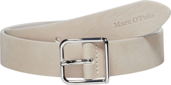 Marc O'Polo Leren Riem Fredis Ladies Belt W75 Stone Grey Beige