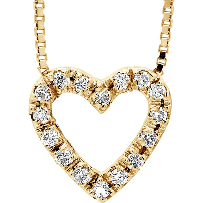 Ketting hart Diamonds 0.070 Cts Yellow Gold