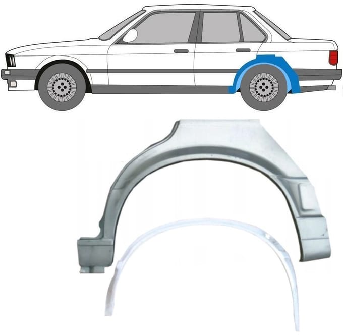 Reparatiepaneel achterspatbord voor BMW 3 E30 1987-1994 / Links / Set