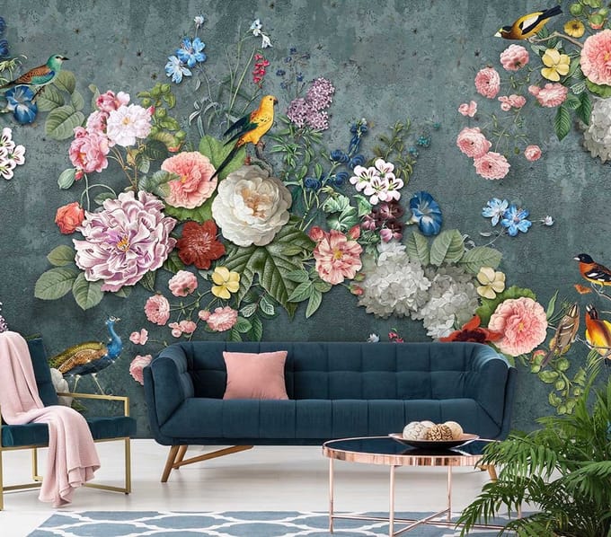 INGK - Floral Utopia Behang - Abundance Dark