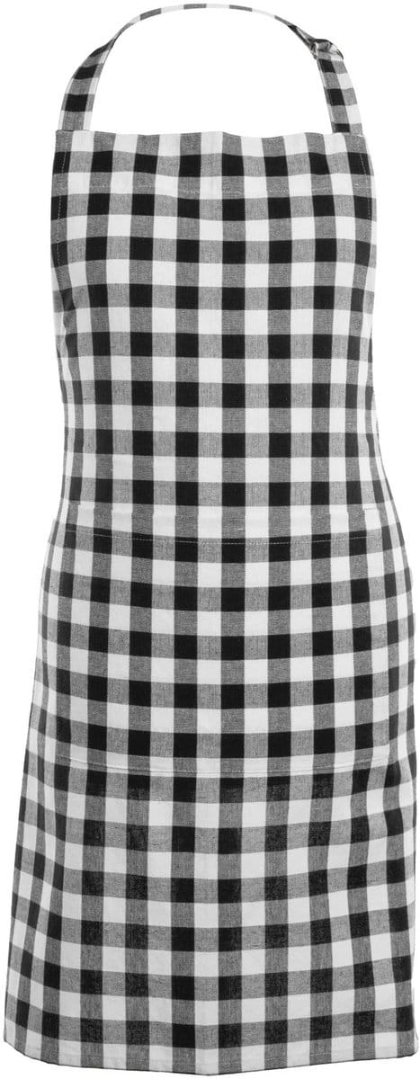 Tiseco Gingham Schort - 80 x 74cm - zwart