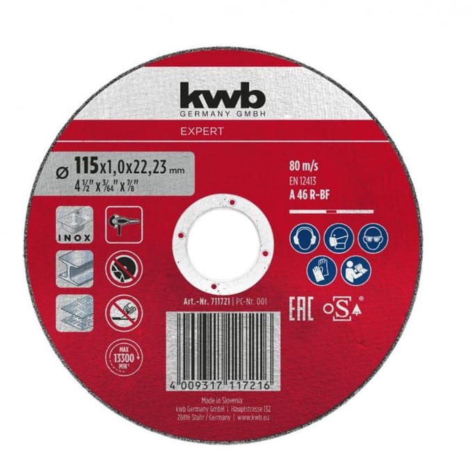 10 doorslijpschijven 115x1,2mm KWB