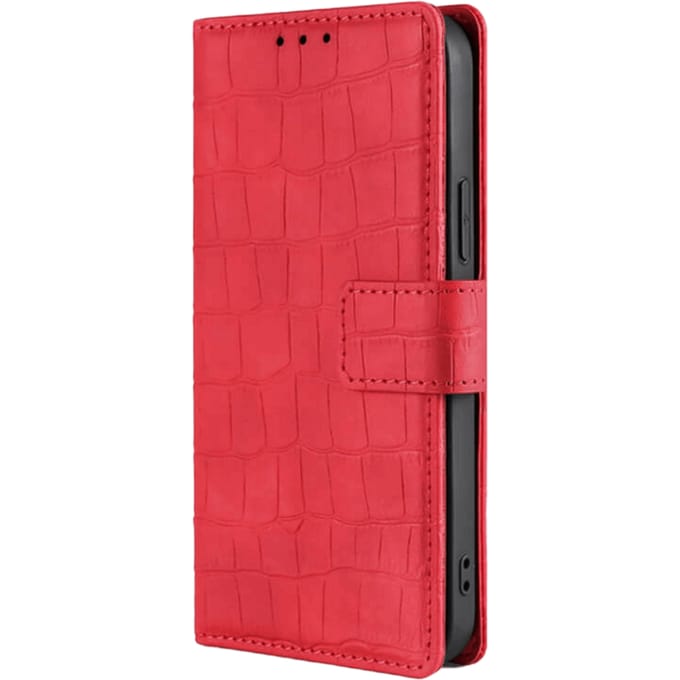 Mocaa  Samsung Galaxy A12 Bookcase Hoesje Krokodillenleer Rood