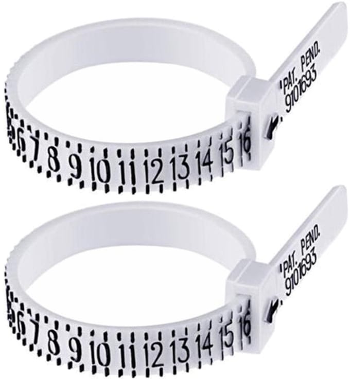 Fako Bijoux® - 2x Ringmaat Meter - Ring Vinger Meetgereedschap - US Maatvoering - Wit - 2 Stuks