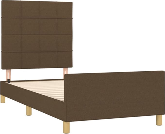 vidaXL - Bedframe - zonder - matras - 80x200 - cm - stof - donkerbruin