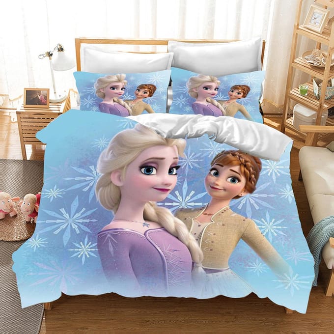 Kinder Frozen Prinses Beddengoed Set Elsa Beer Dekbedovertrek Queen met Kussensloop 3D Kinder Beddengoed Set 180*220cm 3pcs