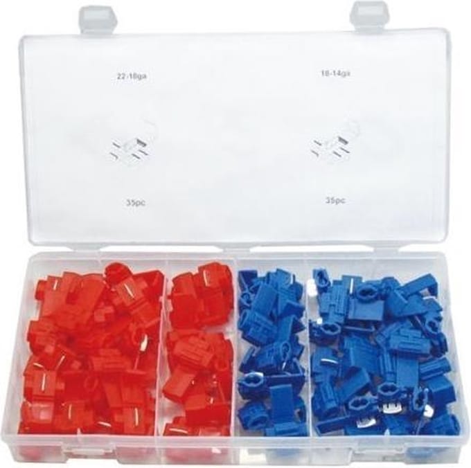 Scotchlock connector blokjes blauw en rood 70 stuks
