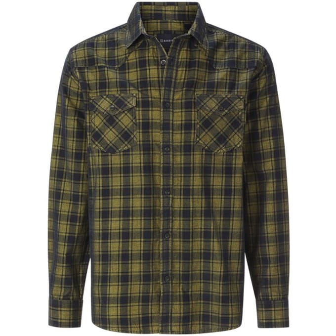 Babista herren Corduroy Overhemd - 45/46 - geel - Plus Size