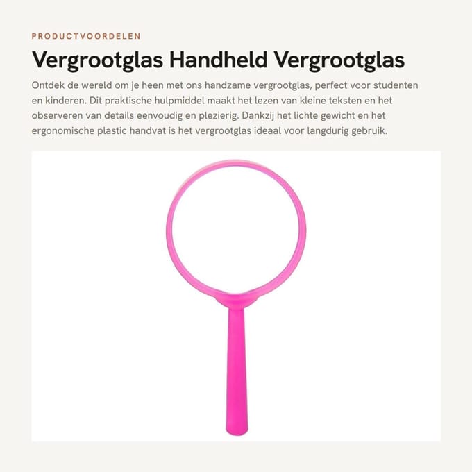 Dailygoods- Vergrootglas Handheld - Draagbaar Vergrootglas - Mini Loep - Handvergrootglas - Plastic Handvat - Geschikt voor Studenten/Kinderen