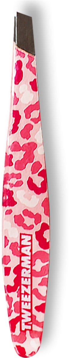 Tweezerman Mini Slant Tweezer - Epileer Pincet - Pink leopard