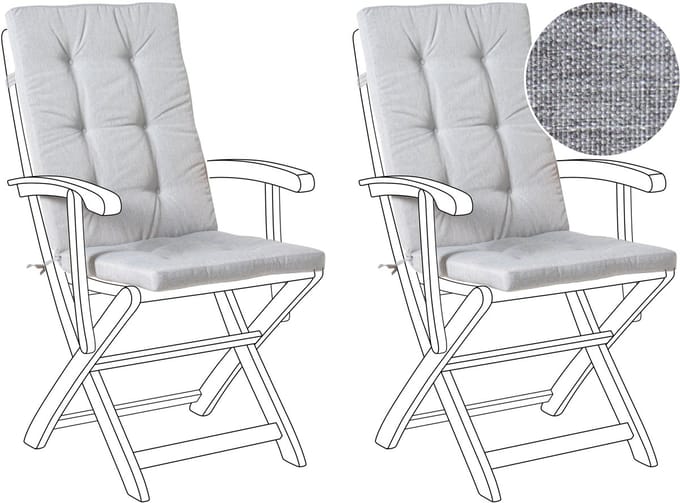 MAUI PREMIUM - Tuinkussen set 2 stuks - Grijsmelange - Polyester