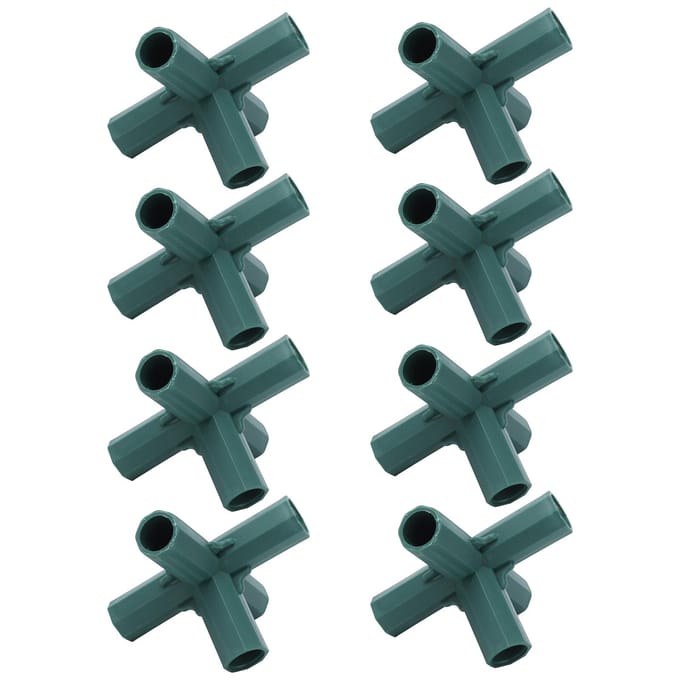8 STUKS Plantensteun Koppeling 5-weg Tuinstek Koppeling Plastic Plantensteun Connector voor Kas gray